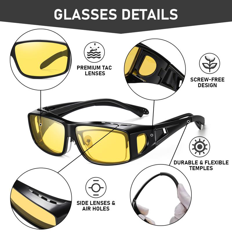 Night Vision Driving Glasses Fit Over Glasses