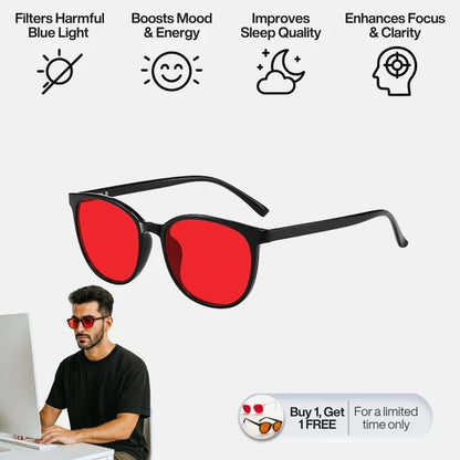 Unisex Red Lens Blue Light Glasses