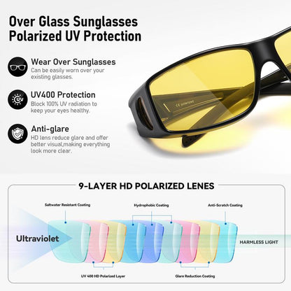 Night Vision Driving Glasses Fit Over Glasses
