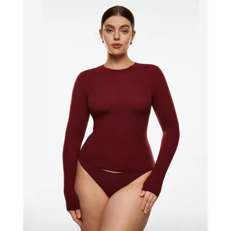 Inbarely Soft Single-Layer Basic Long Sleeve Shirts