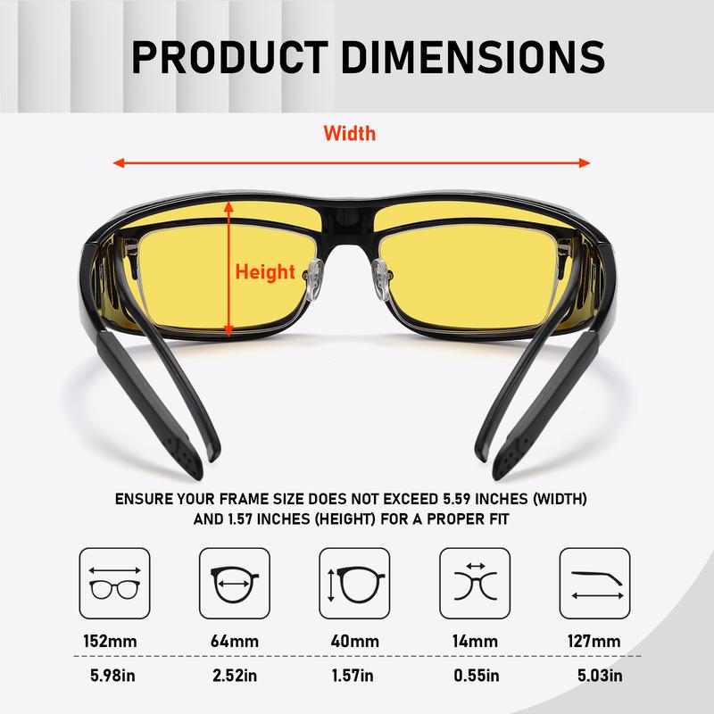 Night Vision Driving Glasses Fit Over Glasses